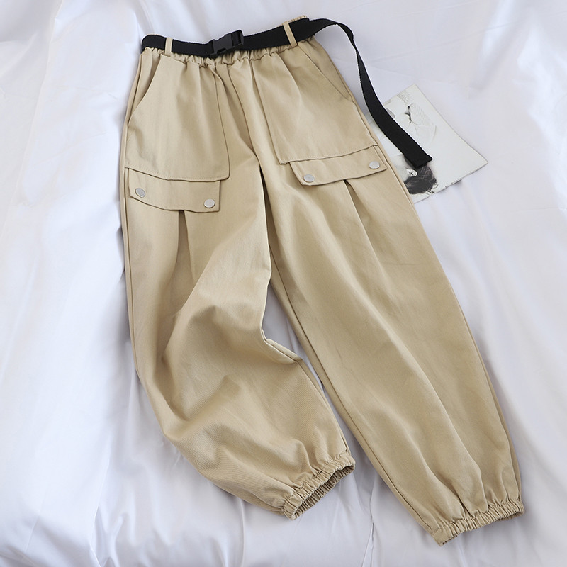 Ежедневен дамски панталон с висока талия и джобове в три цвята