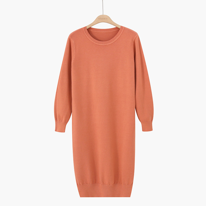 Νέο μοντέλο καθημερινό γυναικείο φόρεμα με O-λαιμόκοψη