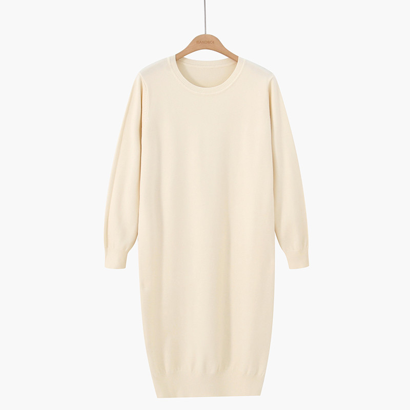 Νέο μοντέλο καθημερινό γυναικείο φόρεμα με O-λαιμόκοψη