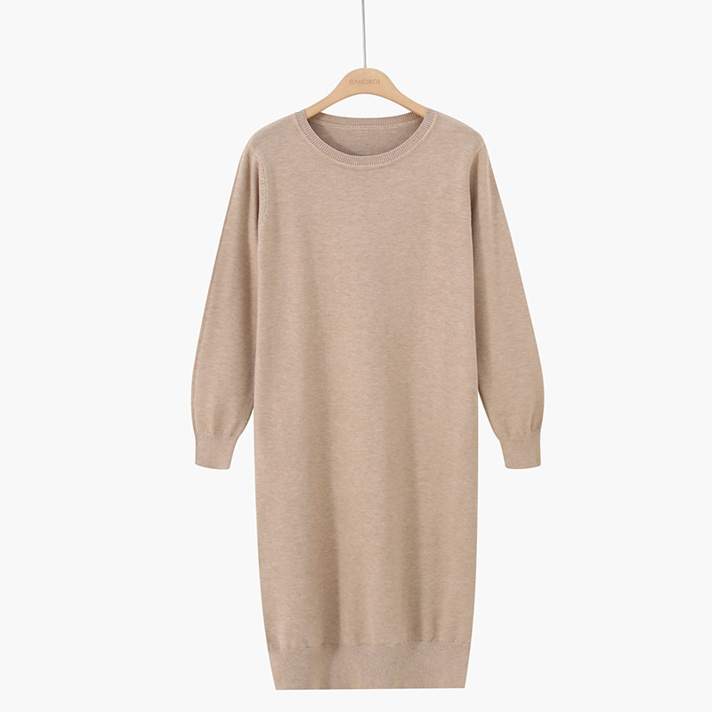 Νέο μοντέλο καθημερινό γυναικείο φόρεμα με O-λαιμόκοψη