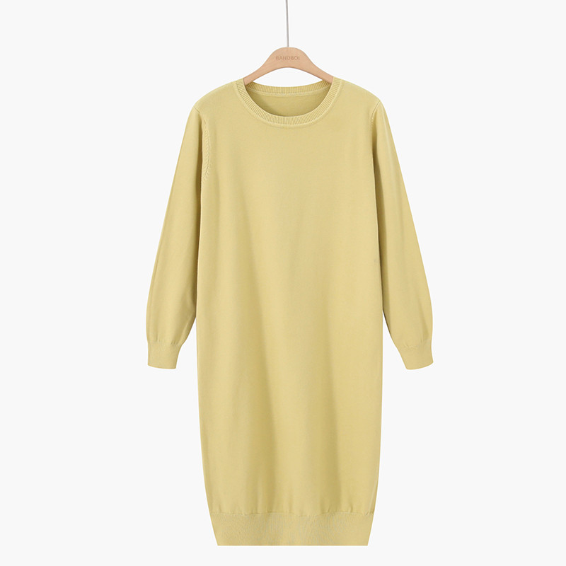 Νέο μοντέλο καθημερινό γυναικείο φόρεμα με O-λαιμόκοψη