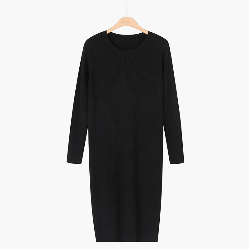 Aktuális női ruha O-nyakú, hosszú ujjú több színben