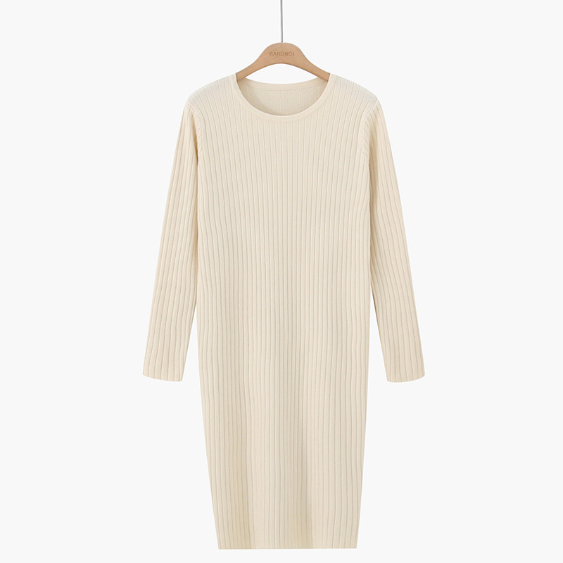 Aktuális női ruha O-nyakú, hosszú ujjú több színben