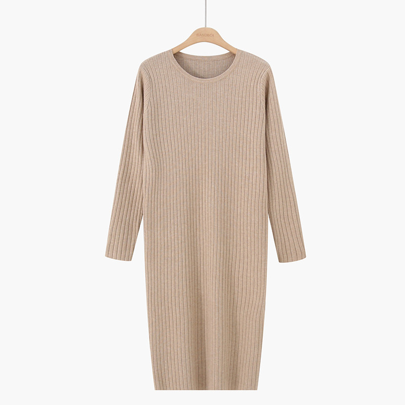 Aktuális női ruha O-nyakú, hosszú ujjú több színben