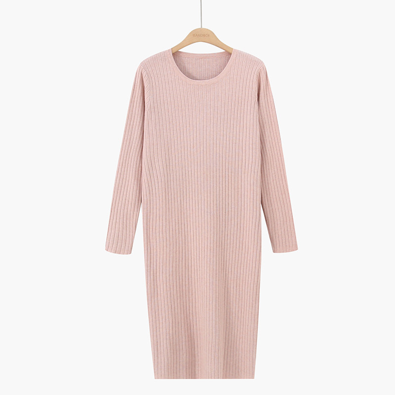 Aktuális női ruha O-nyakú, hosszú ujjú több színben