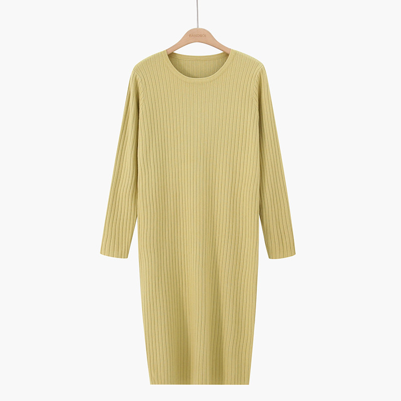 Aktuális női ruha O-nyakú, hosszú ujjú több színben