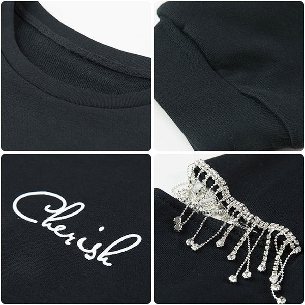 Bluza de dama actuala cu elemente metalice in negru