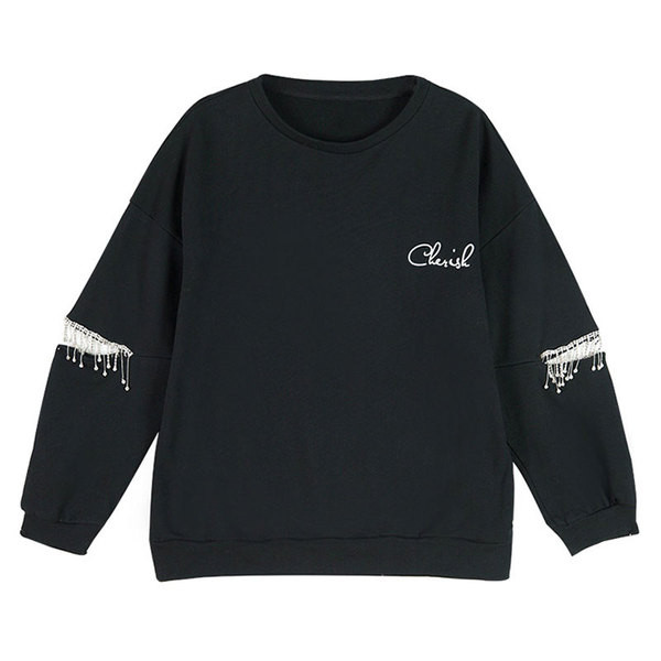 Bluza de dama actuala cu elemente metalice in negru