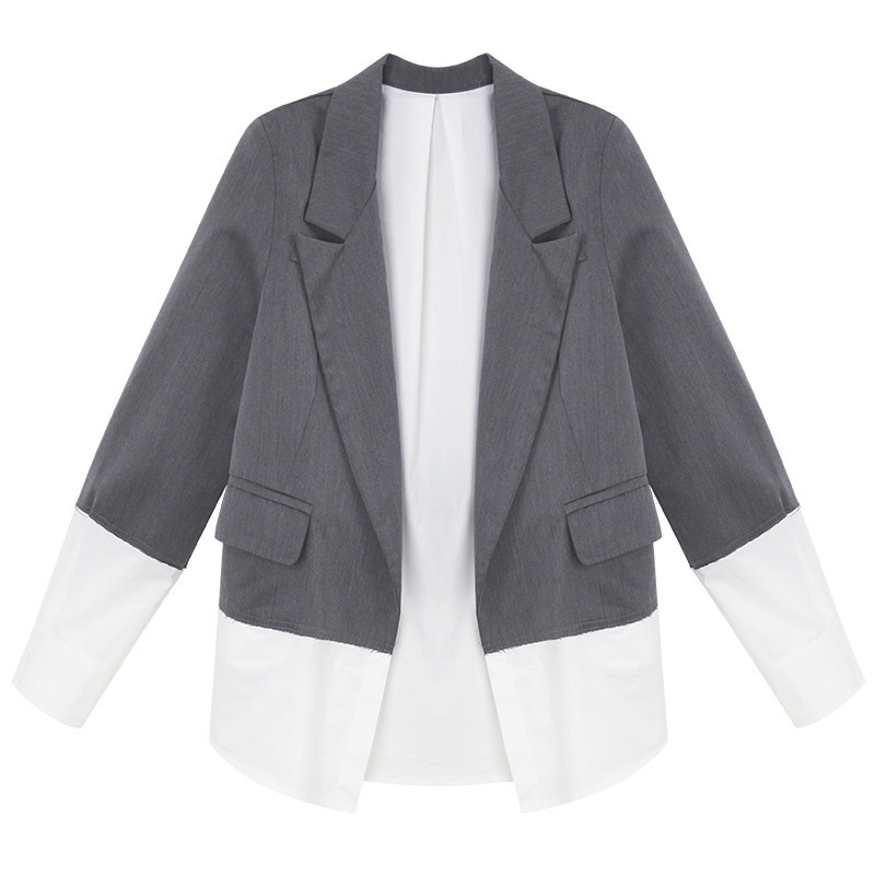 Μοντέρνο γυναικείο σακάκι  σε γκρι χρώμα