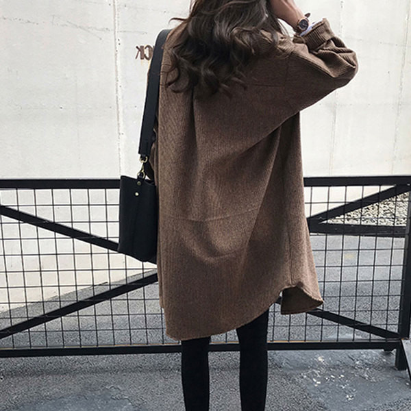 Női hosszú kabát - ing típusú szürke és barna színben