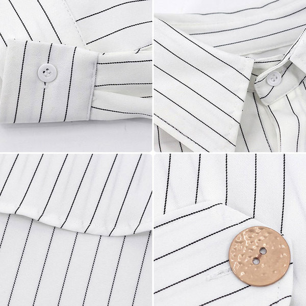 Modern női ing aszimmetrikus fekete-fehér modell