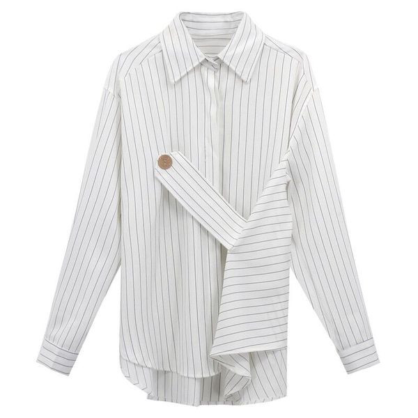 Modern női ing aszimmetrikus fekete-fehér modell