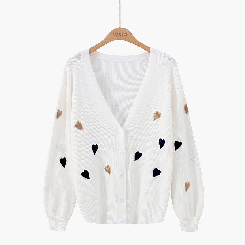 Aktuális női szívecskés kardigán több színben