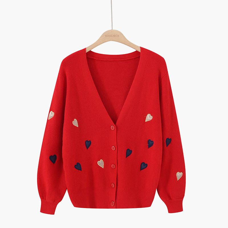 Aktuális női szívecskés kardigán több színben