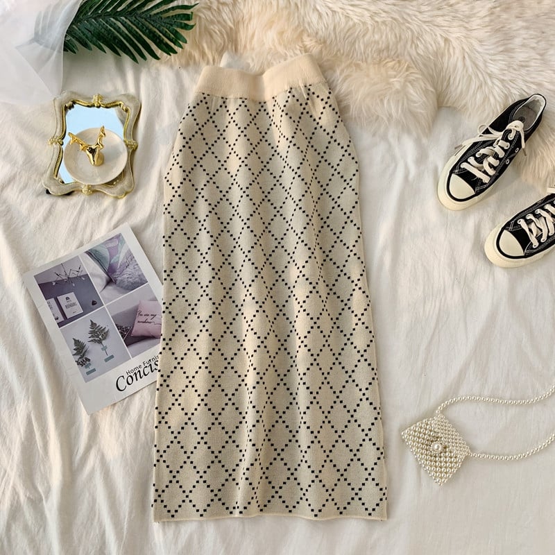 Fusta dama Model subtire de tricotat subtire in doua culori