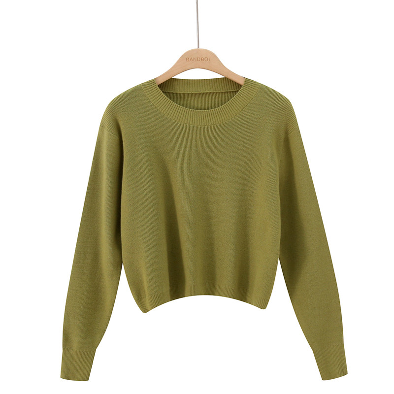 Női pulóver új modellje O-nyakkal, több színben