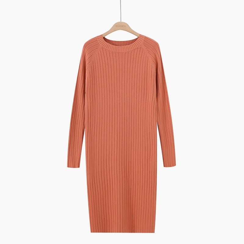 Καθημεριό γυναικέιο φόρεμα με O-λαιμόκοψη σε διάφορα χρώματα