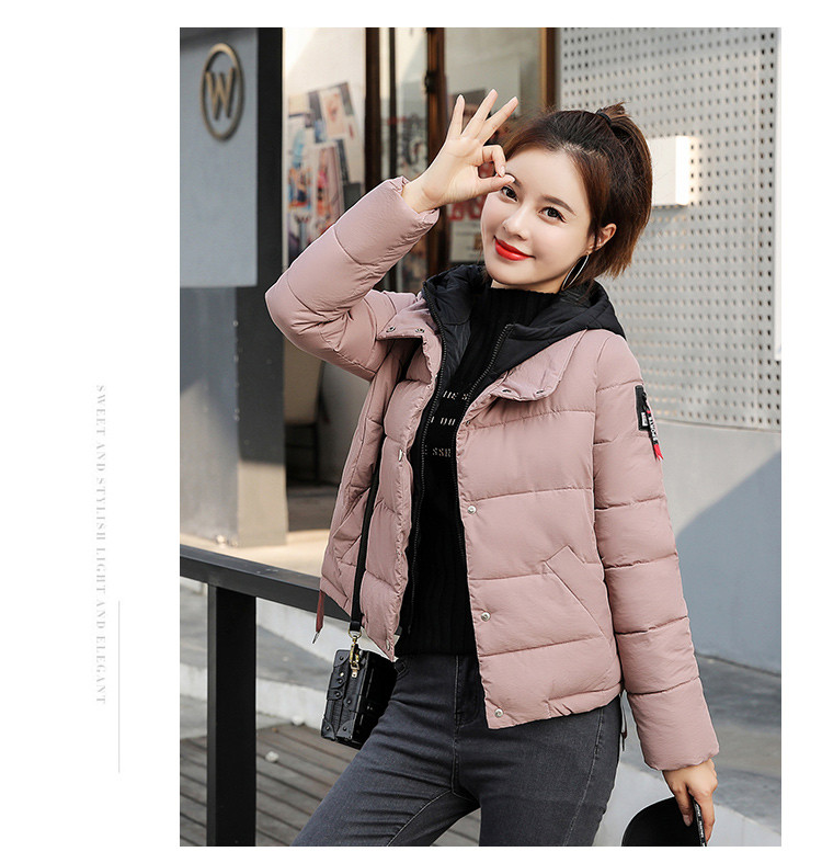 Modern női rövid kabát kapucnival, különböző színekben