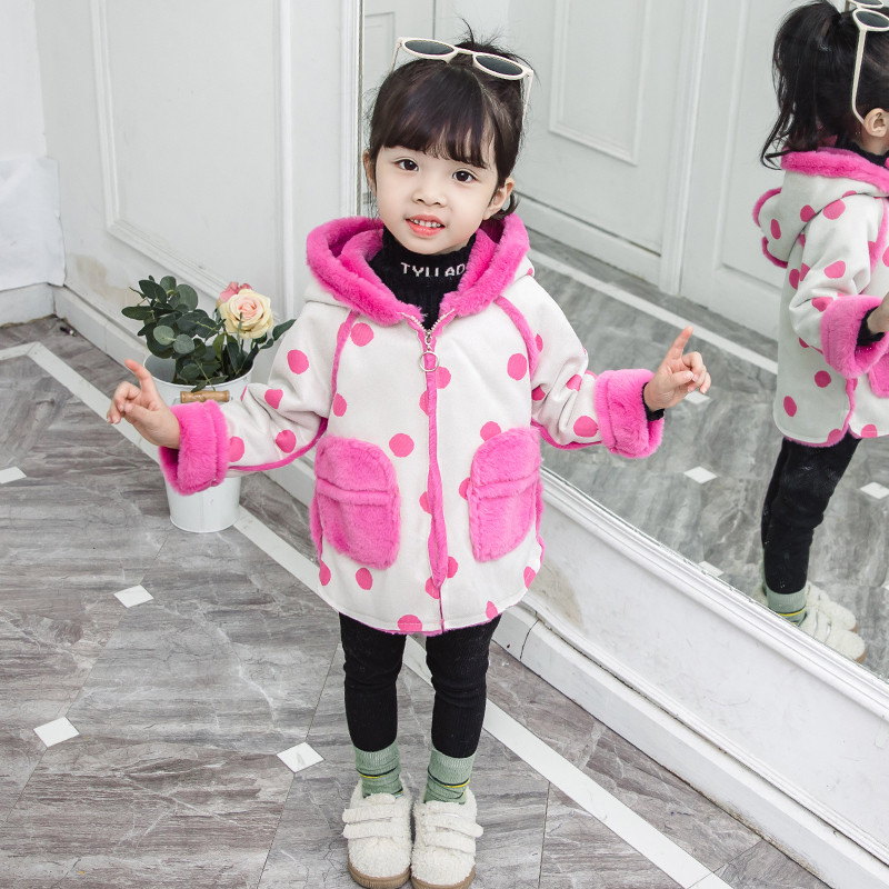 Gyerekkabát lányoknak két színben, zsebekkel és kapucnival