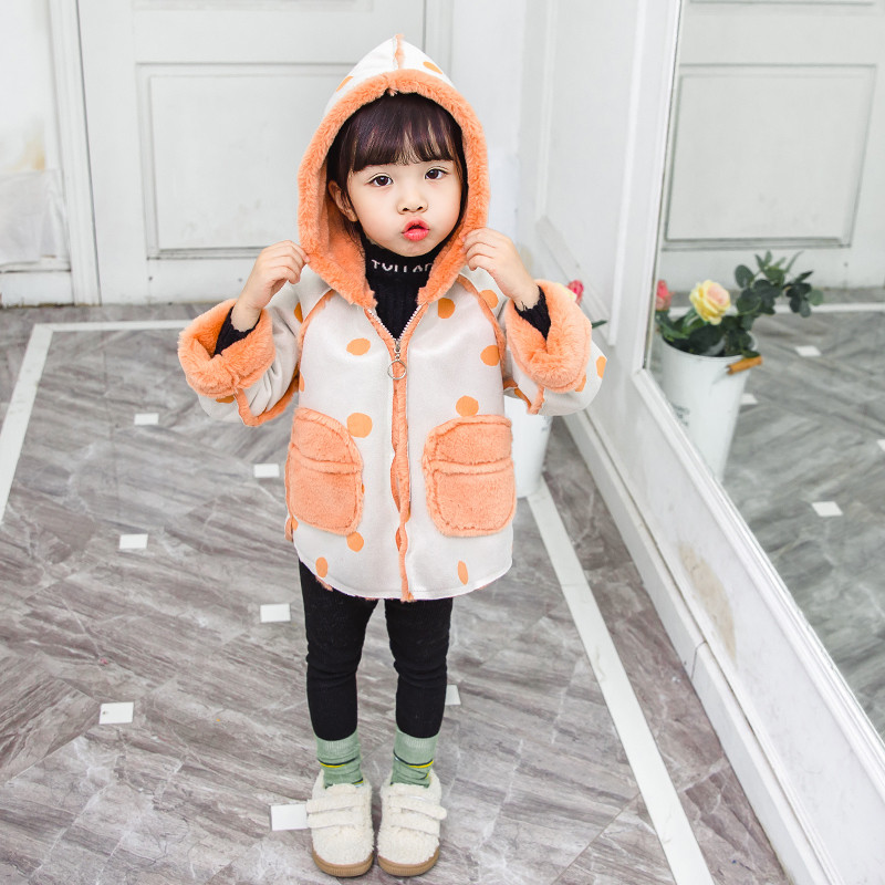 Gyerekkabát lányoknak két színben, zsebekkel és kapucnival