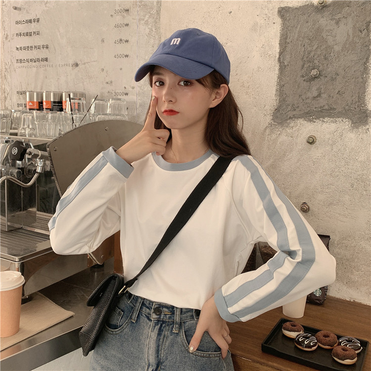 Női blúz két színben, kerek nyakkivágással