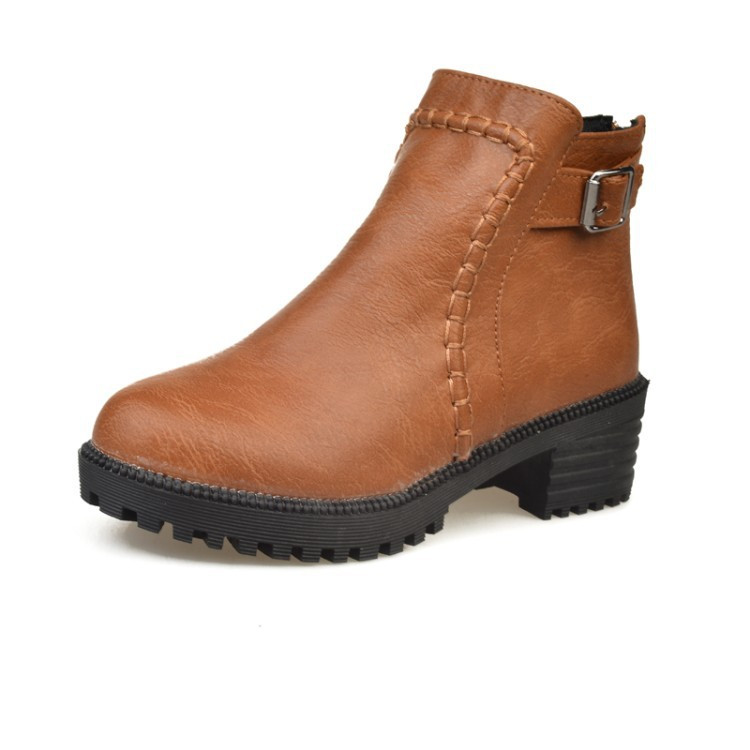 Ghete de dama moderne cu catarama din imitatie de piele in doua culori