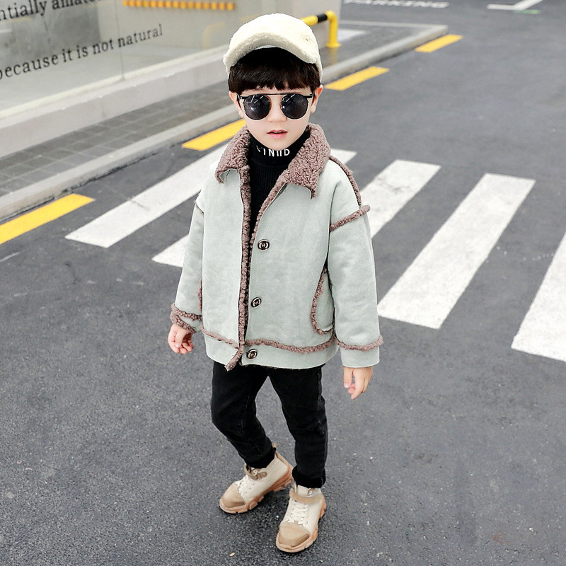 Geaca de copii model nou pentru baieti in verde si bej