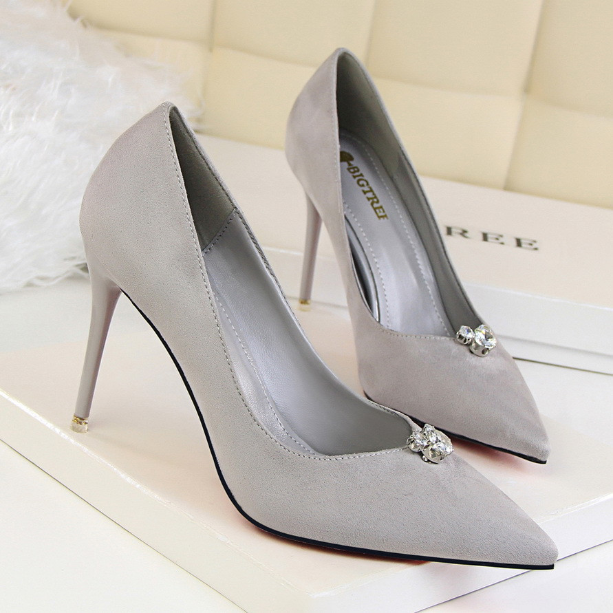 Pantofi de dama eleganti cu toc inalt cu pietre in mai multe culori