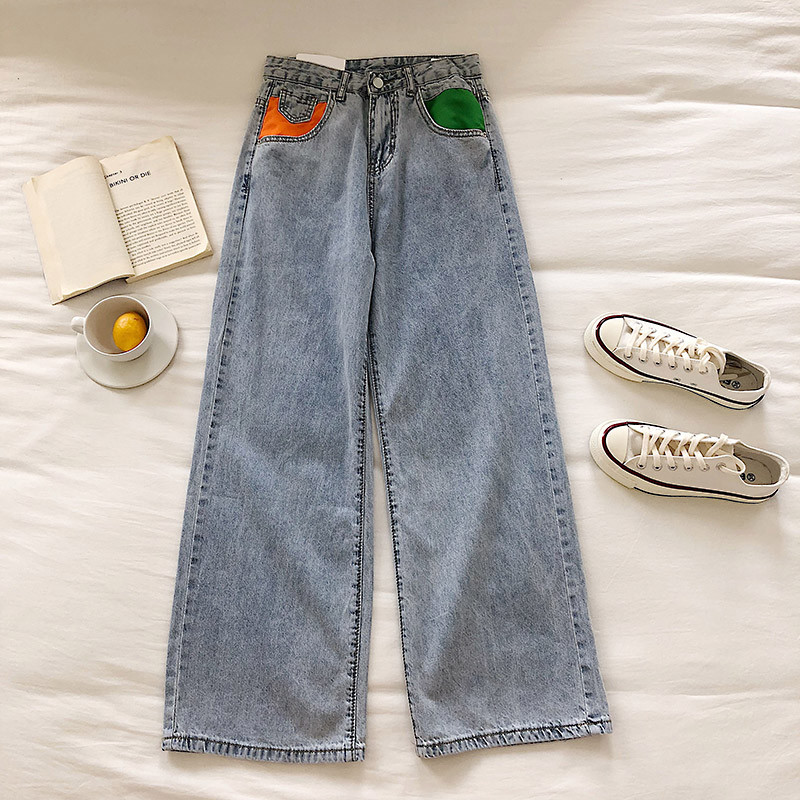 Női farmer - széles modell kék színben