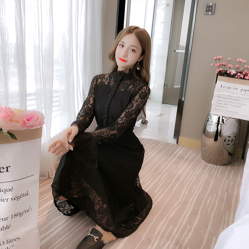 Rochie de dama eleganta din dantela in doua culori