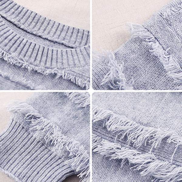 Κομψό μοντέλο γυναικείου πουλόβερ σε μπλε, λευκό και ροζ χρώμα