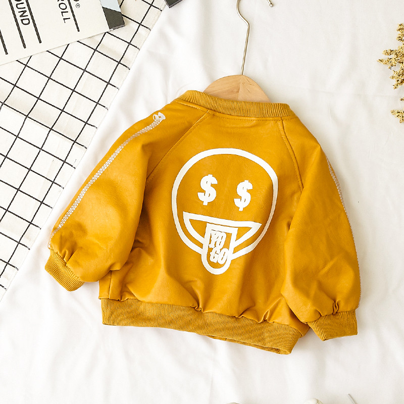 Modern gyerek kabát fiúknak három színben, öko bőrből