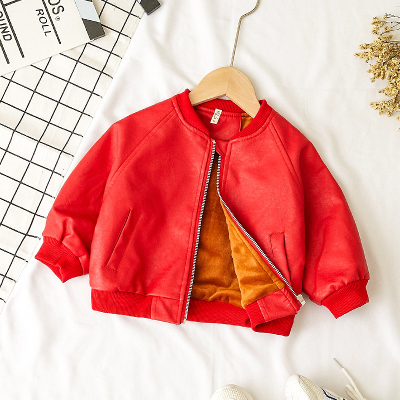 Modern gyerek kabát fiúknak három színben, öko bőrből