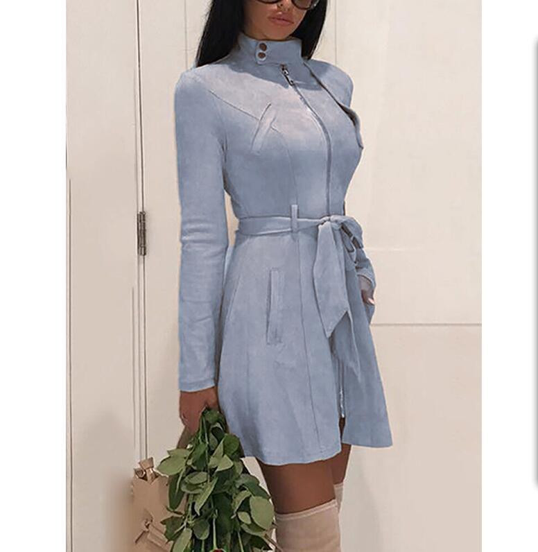 Új modell őszi női ruha cipzárral és övvel több színben