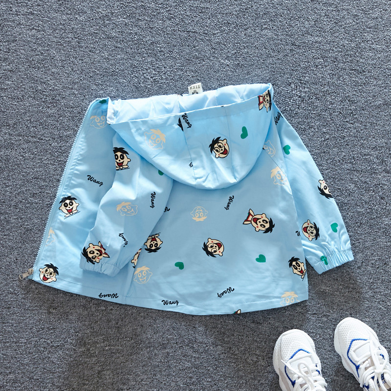 Geaca moderna pentru copii in doua culori cu aplicatie pentru baieti