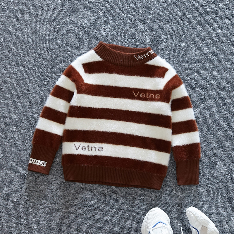 Csíkos gyerekpulóver két színben fiúknak