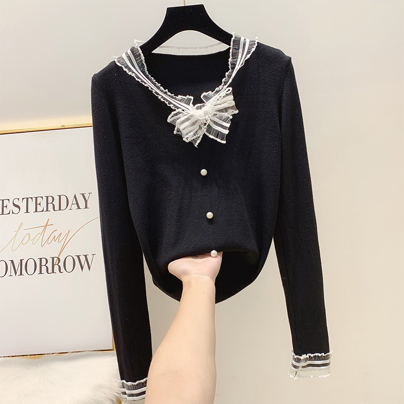 Bluză de damă modernă cu panglică în patru culori