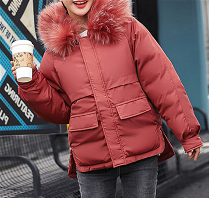 Γυναικείο χειμερινό φαρδύ μπουφάν με κουκούλα