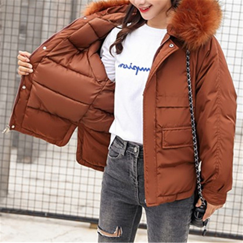 Γυναικείο χειμερινό φαρδύ μπουφάν με κουκούλα