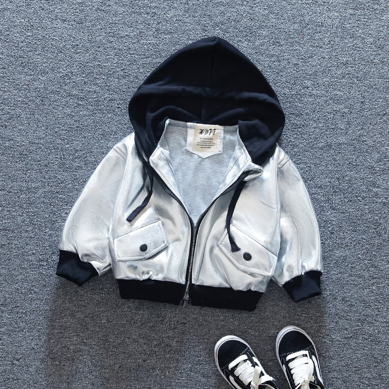 Modern gyerek kabát fiúknak két színben felirattal