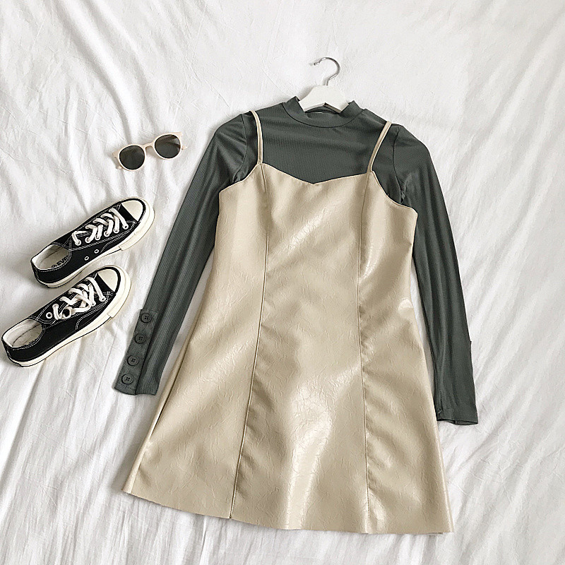 Γυναικείο σετ από φόρεμα και μπλούζα σε τρία χρώματα