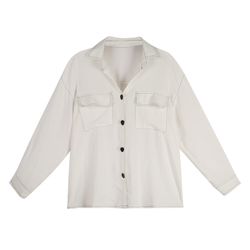 Modern női ing klasszikus gallérral fekete, piros és fehér színekben