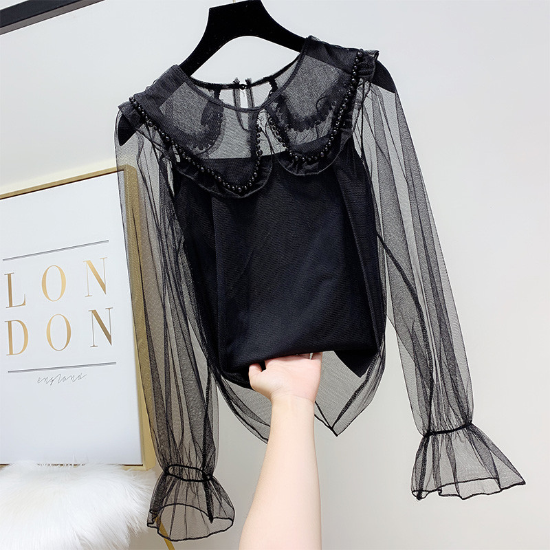 Modern női ing gyöngyökkel négy színben