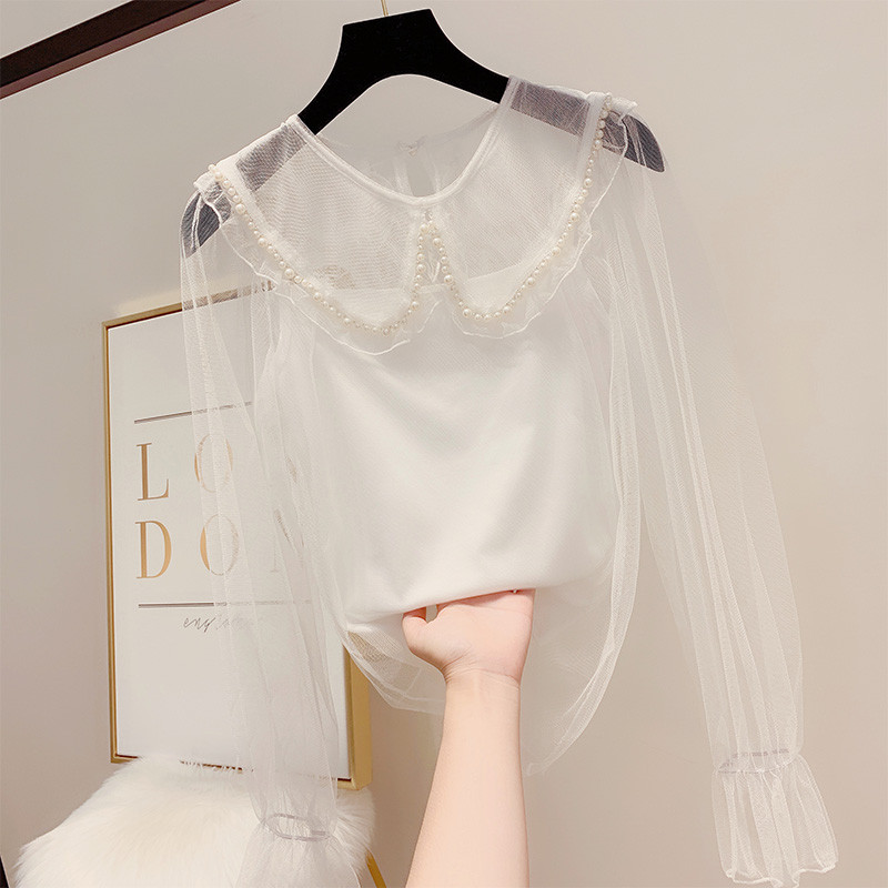 Modern női ing gyöngyökkel négy színben