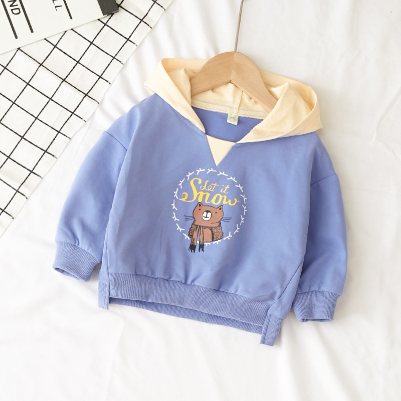 Lezser gyerek blúz fiúknak két színben kapucnival és rátéttel