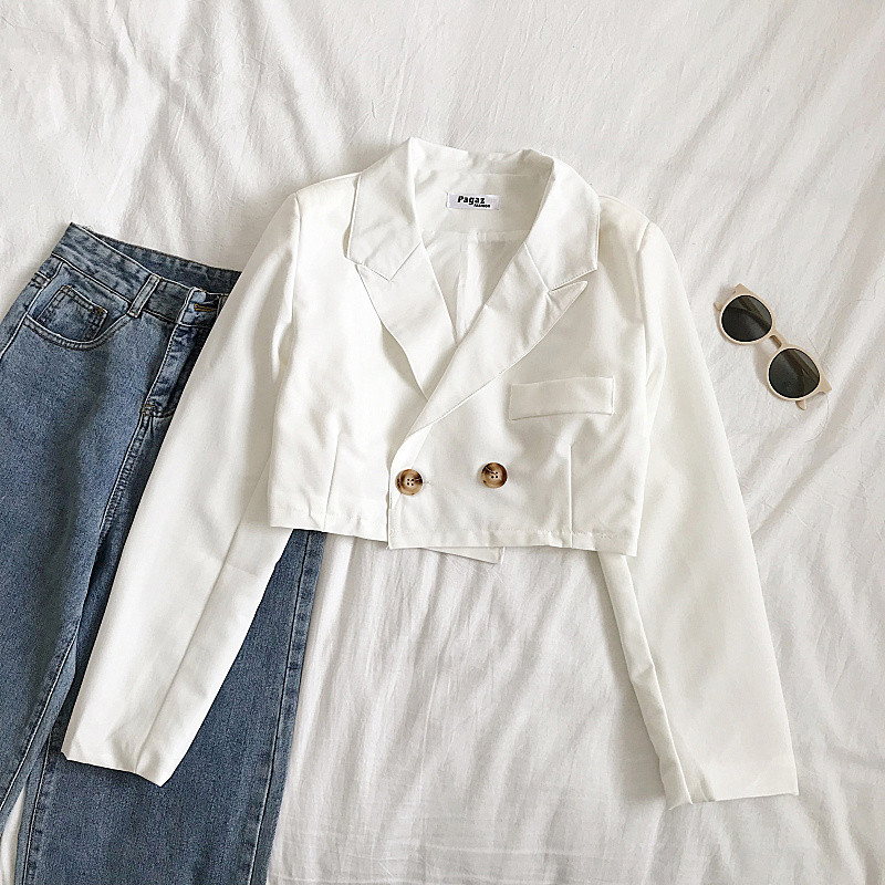 Geaca scurta de dama de zi cu zi cu nasturi in mai multe culori