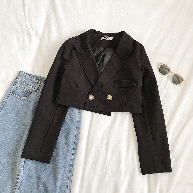 Geaca scurta de dama de zi cu zi cu nasturi in mai multe culori