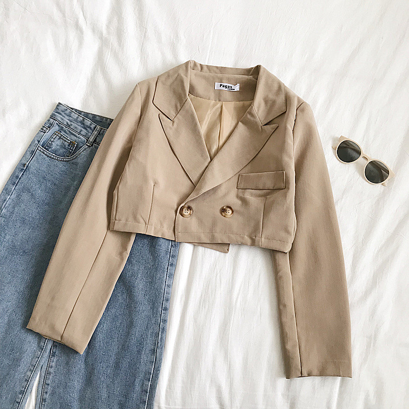 Geaca scurta de dama de zi cu zi cu nasturi in mai multe culori