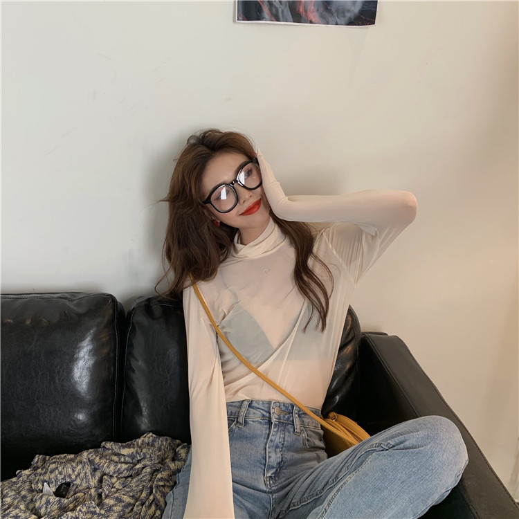 Bluza casual dama cu guler inalt in mai multe culori