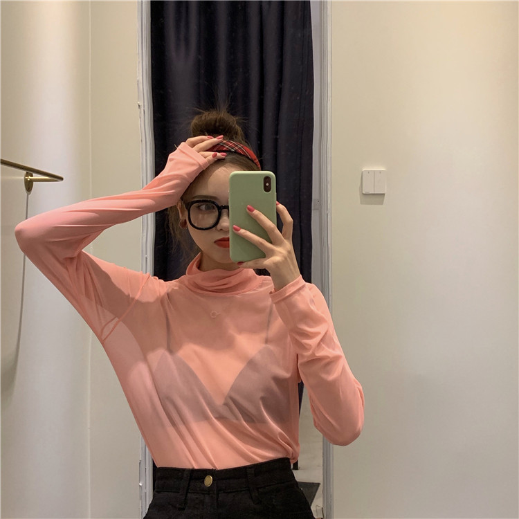 Bluza casual dama cu guler inalt in mai multe culori